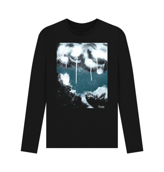 Black Printed Long Sleeve T Shirt Front