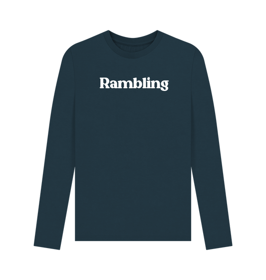 Denim Blue Printed Long Sleeve T Shirt Front