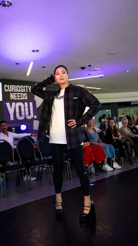 Logo check cotton flannel shirt