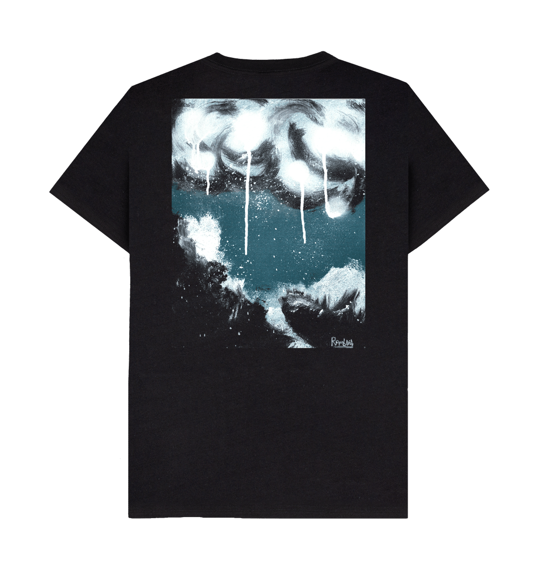 Black Recycled Printed T-Shirt Back