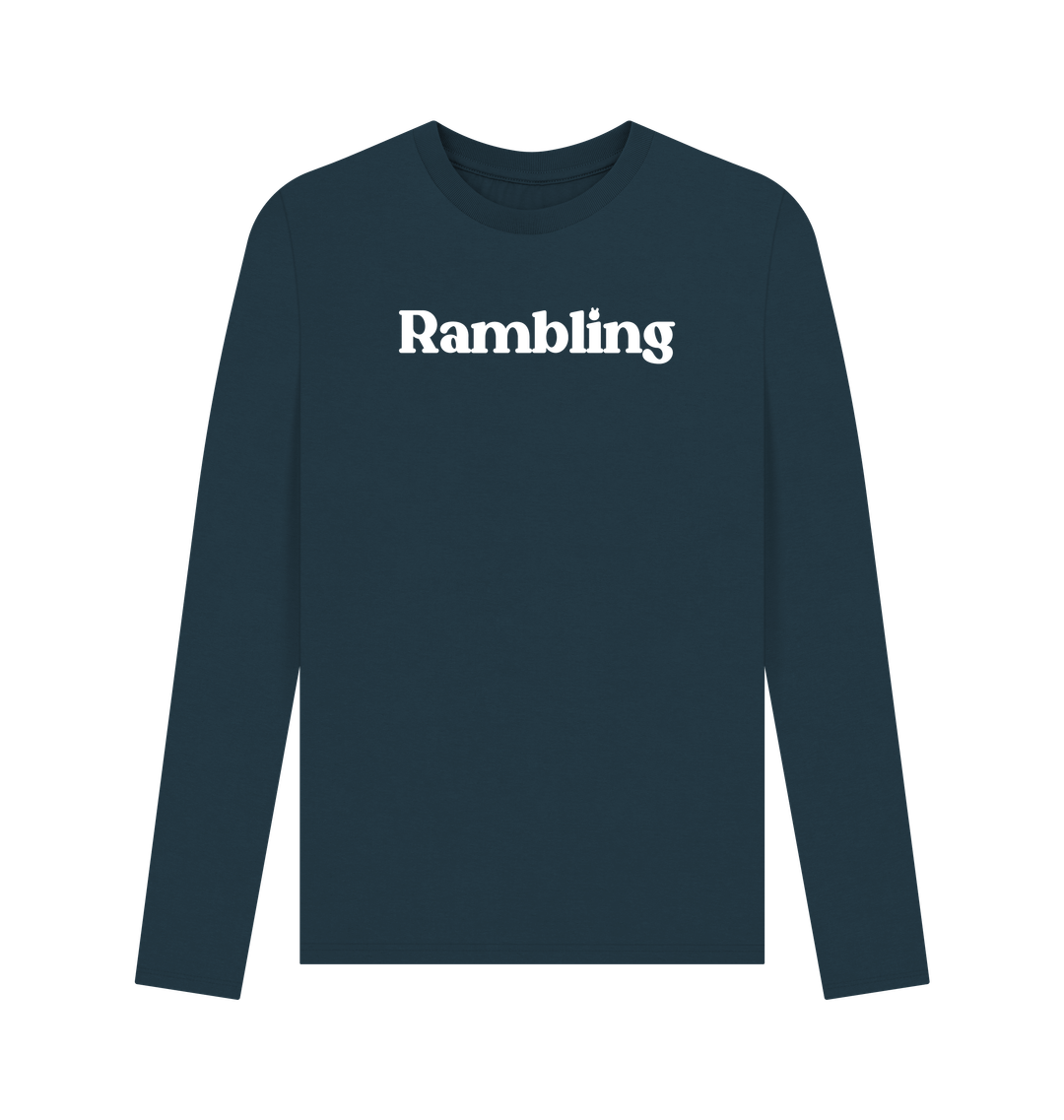 Denim Blue Printed Long Sleeve T Shirt Front