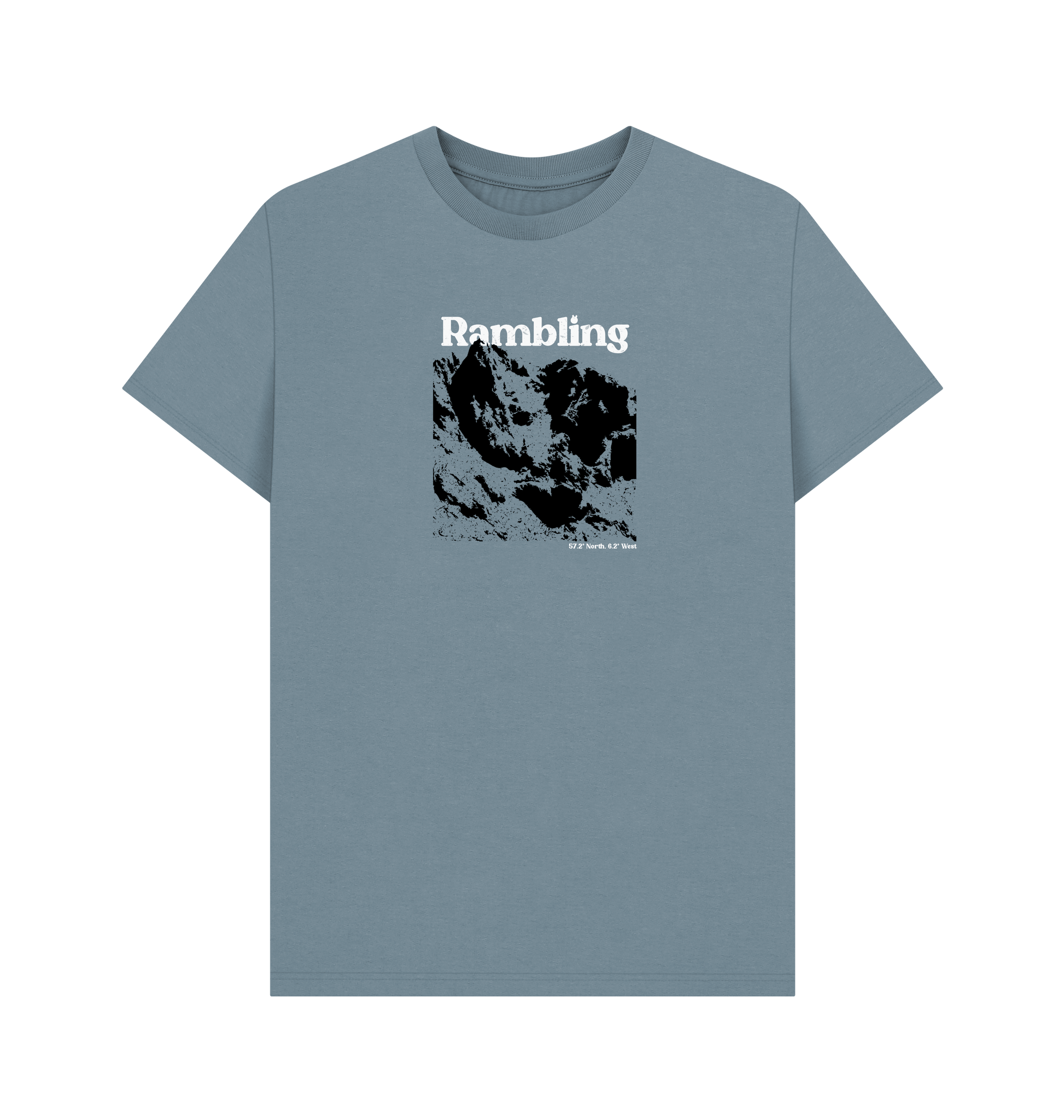 Stone Blue Printed T-shirt Front