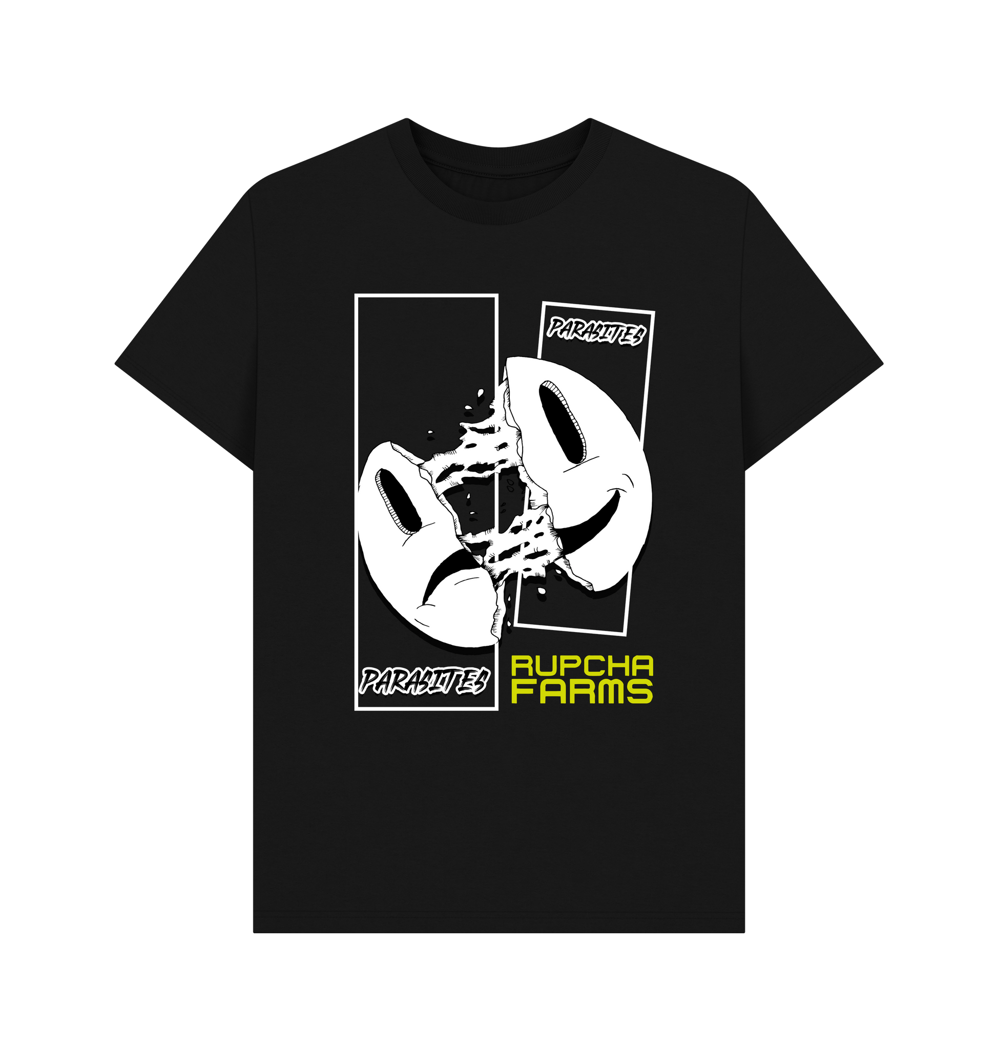 Black Printed T-shirt Front