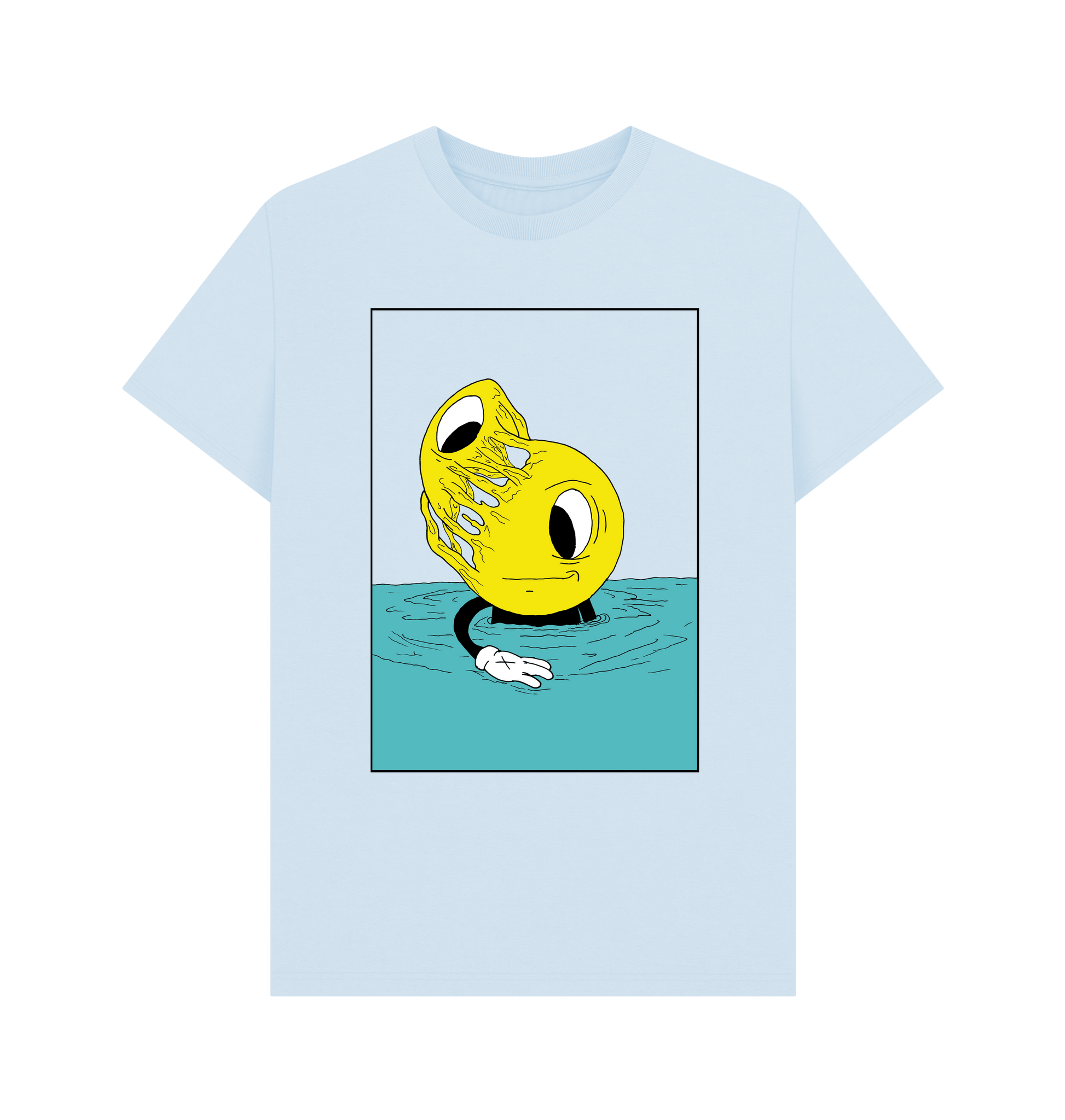 Sky Blue Printed T-shirt Front