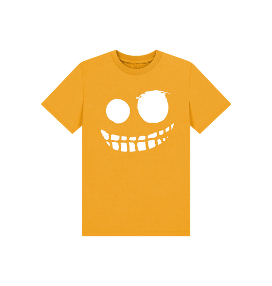 Mustard Printed Kids T-Shirt Front