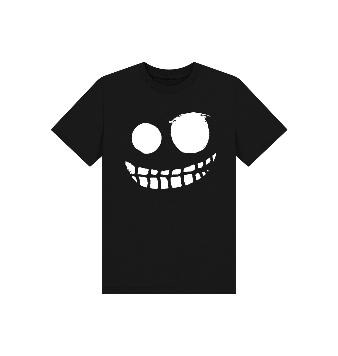 Black Printed Kids T-Shirt Front